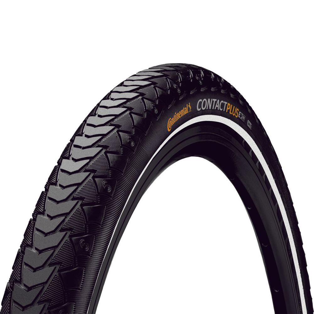 

Покрышка Continental Contact Plus, 28" | 700 x 28C | 28 x 1 5/8 x 1 1/8, черная, светоотражающая, не складная