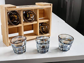 Набор 6 пьяных голографических стопок в деревянном ящике арт. DG 014.00036, фото 2