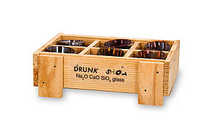 Набор 6 пьяных голографических стопок в деревянном ящике арт. DG 014.00036, фото 3