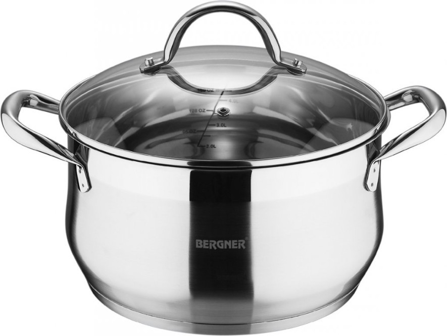 

Кастрюля Gourmet на 6 л Bergner BG-6508-L, Стальной