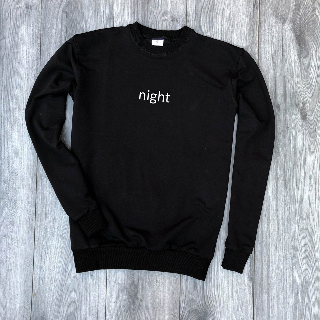 

Мужской утеплённый чёрный свитшот с принтом "Night" Размеры: S, M, L, XL, Черный