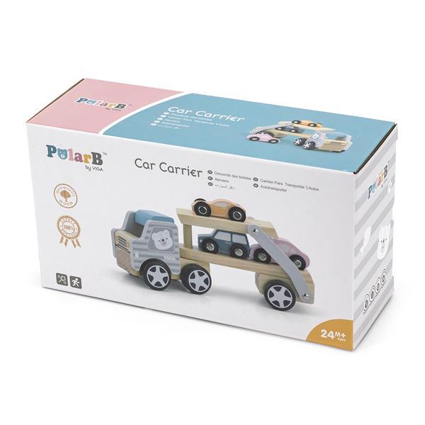 

Деревянная игрушечная машинка Viga Toys PolarB Автовоз ORIGINAL, Разноцветный