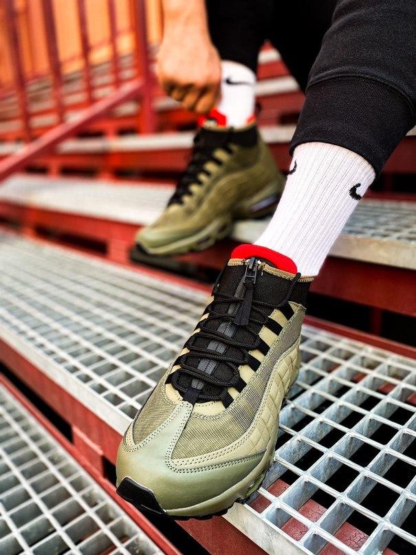 

Мужские кроссовки Nike Air Max 95 Sneakerboot Khaki / Найк Аир Макс 95 Сникербут Хаки