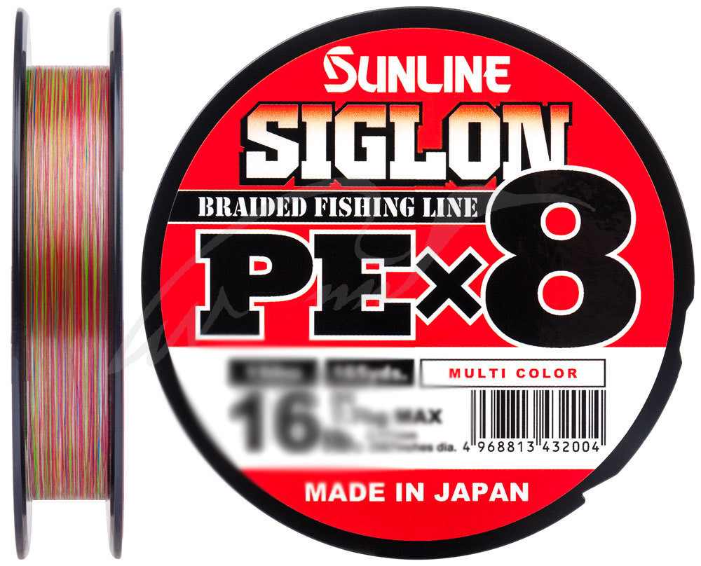 

Шнур Sunline Siglon PE х8 150m (мульти.) #0.3/0.094mm 5lb/2.1kg, Разные цвета