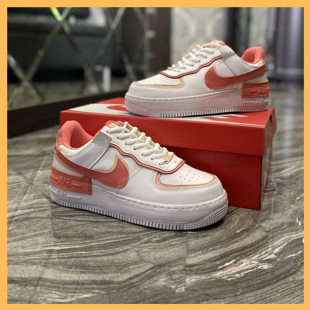 

Женские кроссовки в стиле Nike Air Force 1 Shadow White Coral (Белый Коралловый) 39