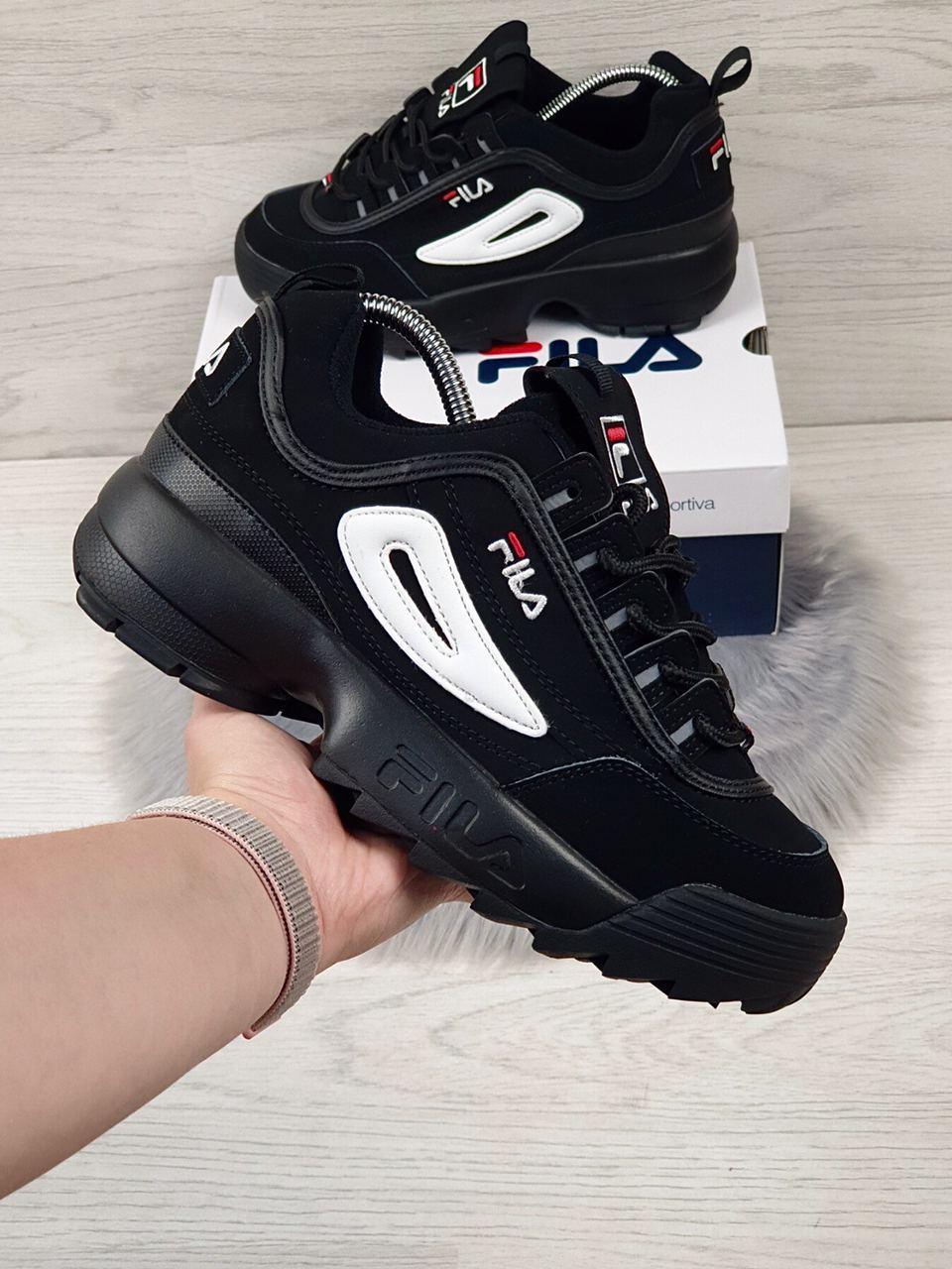 

Женские кроссовки Fila Disruptor 2 (реплика), черные (9848) 36