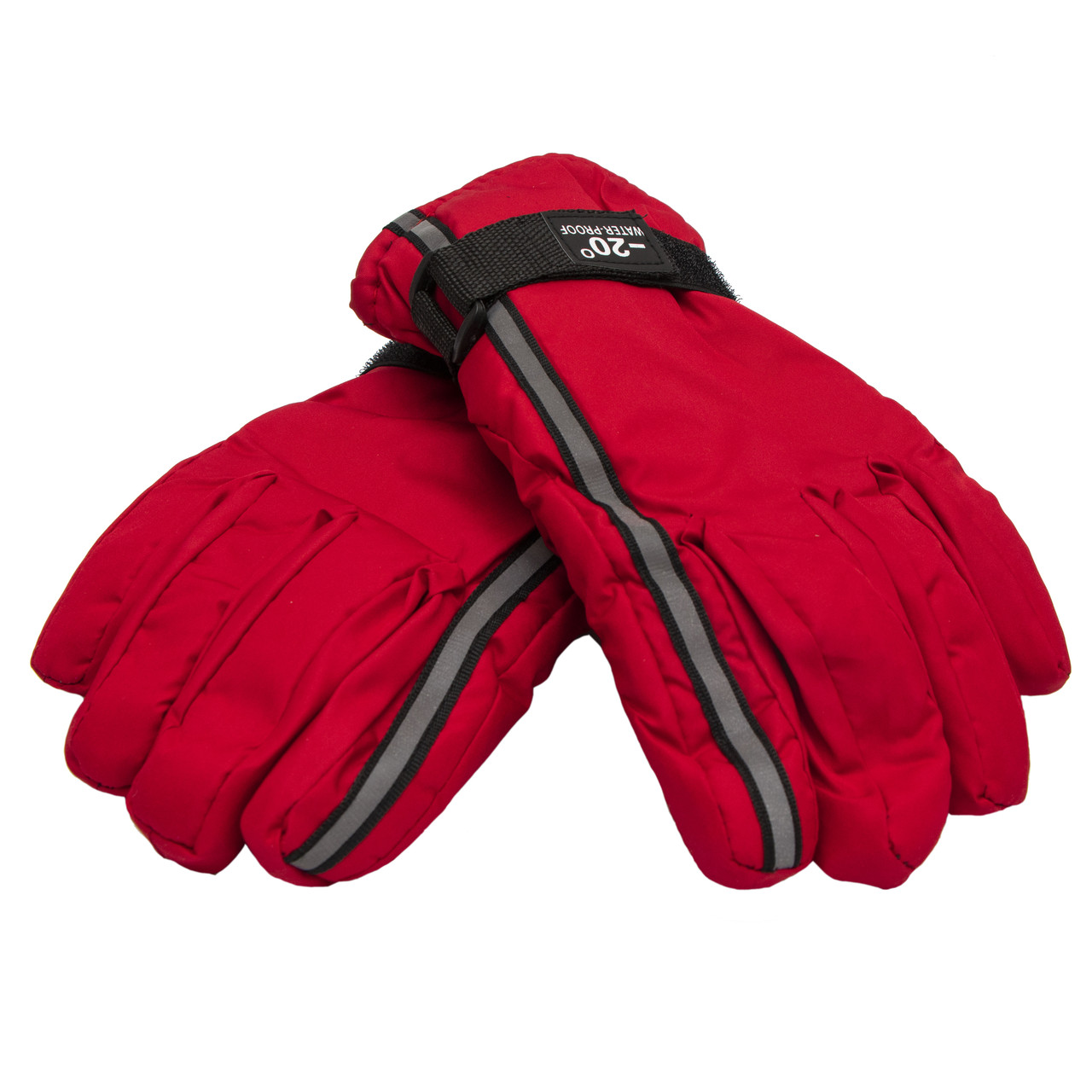 

Водоотталкивающие детские (подростковые) лыжные перчатки, размер 15, красный, плащевка, флис (517229)