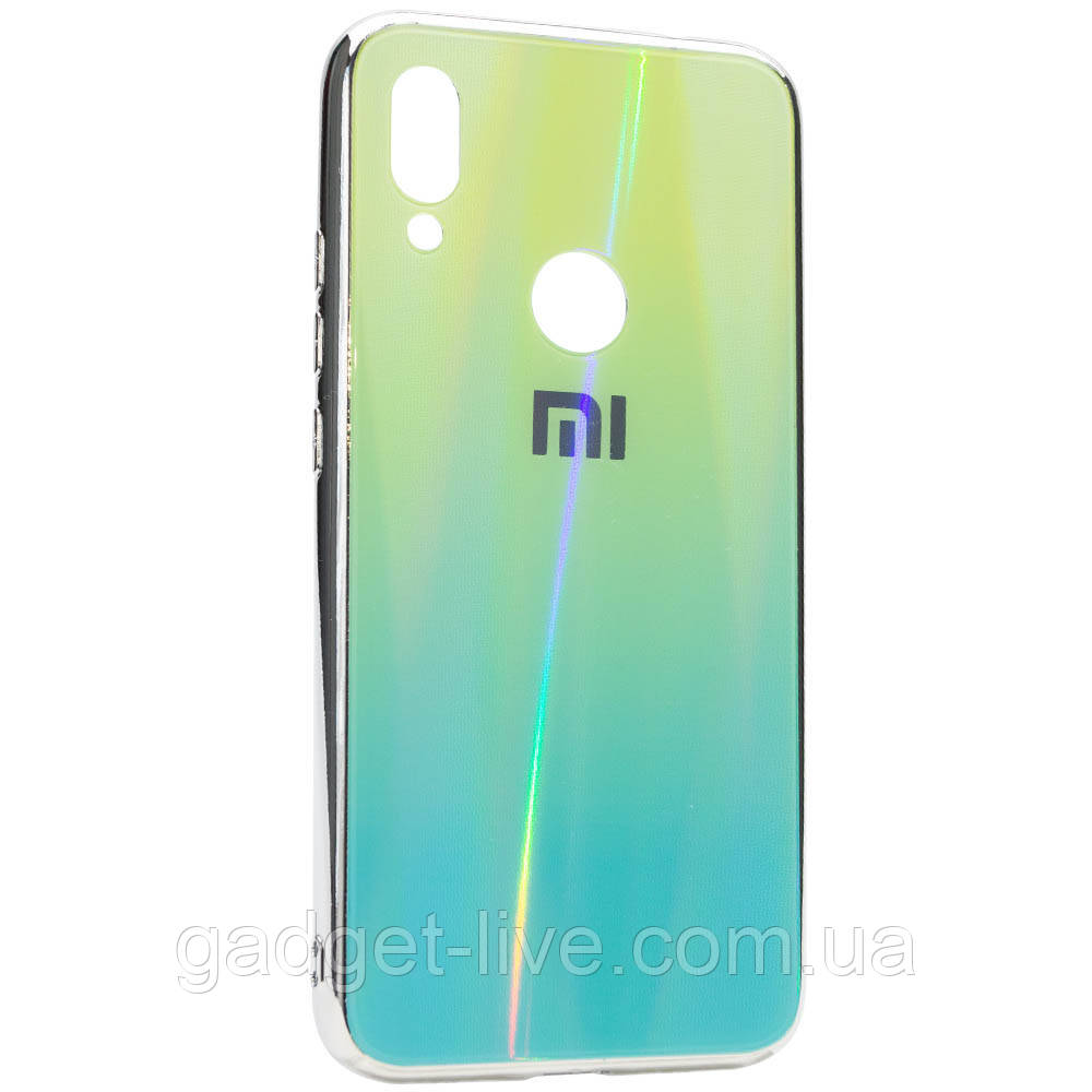 

TPU+Glass чехол Gradient Aurora с лого для Xiaomi Redmi 7, Зеленый