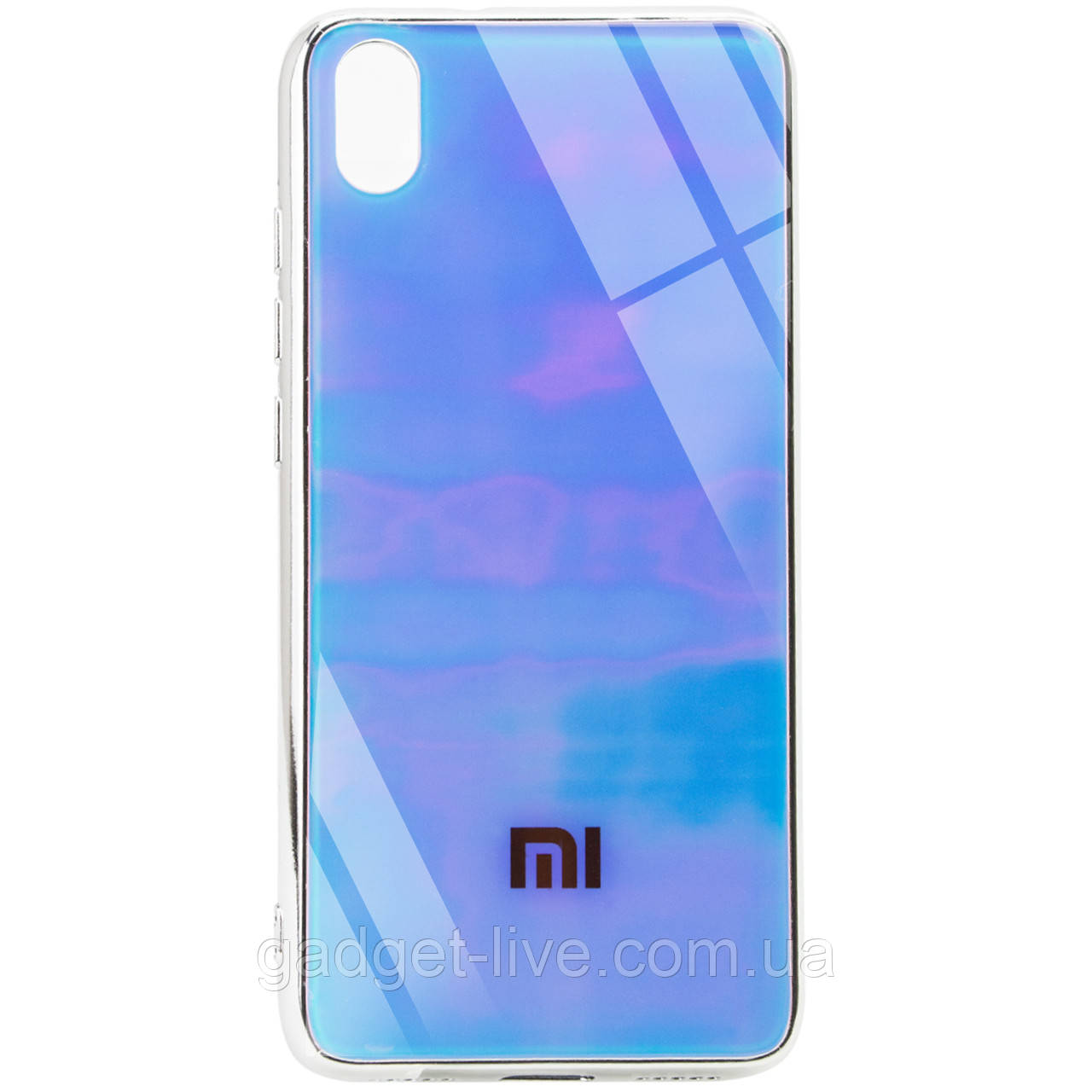 

TPU+Glass чехол Gradient Rainbow с лого для Xiaomi Redmi 7A, Голубой