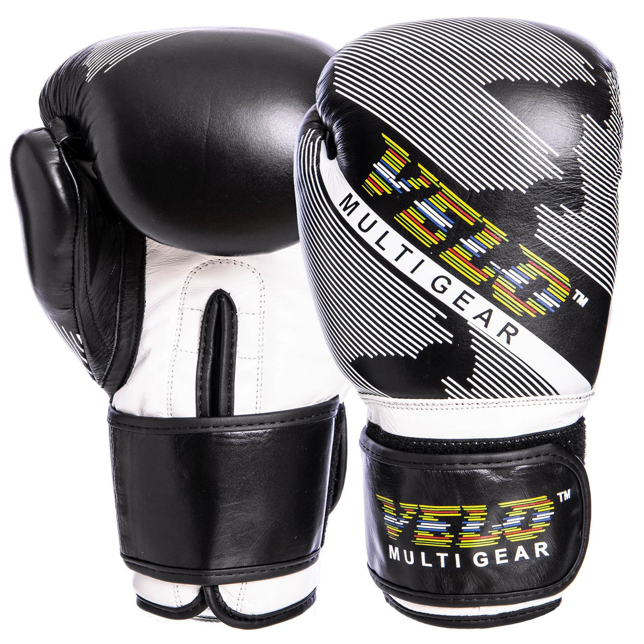 

Перчатки боксерские кожаные на липучке VELO (р-р 10-14oz), Черный