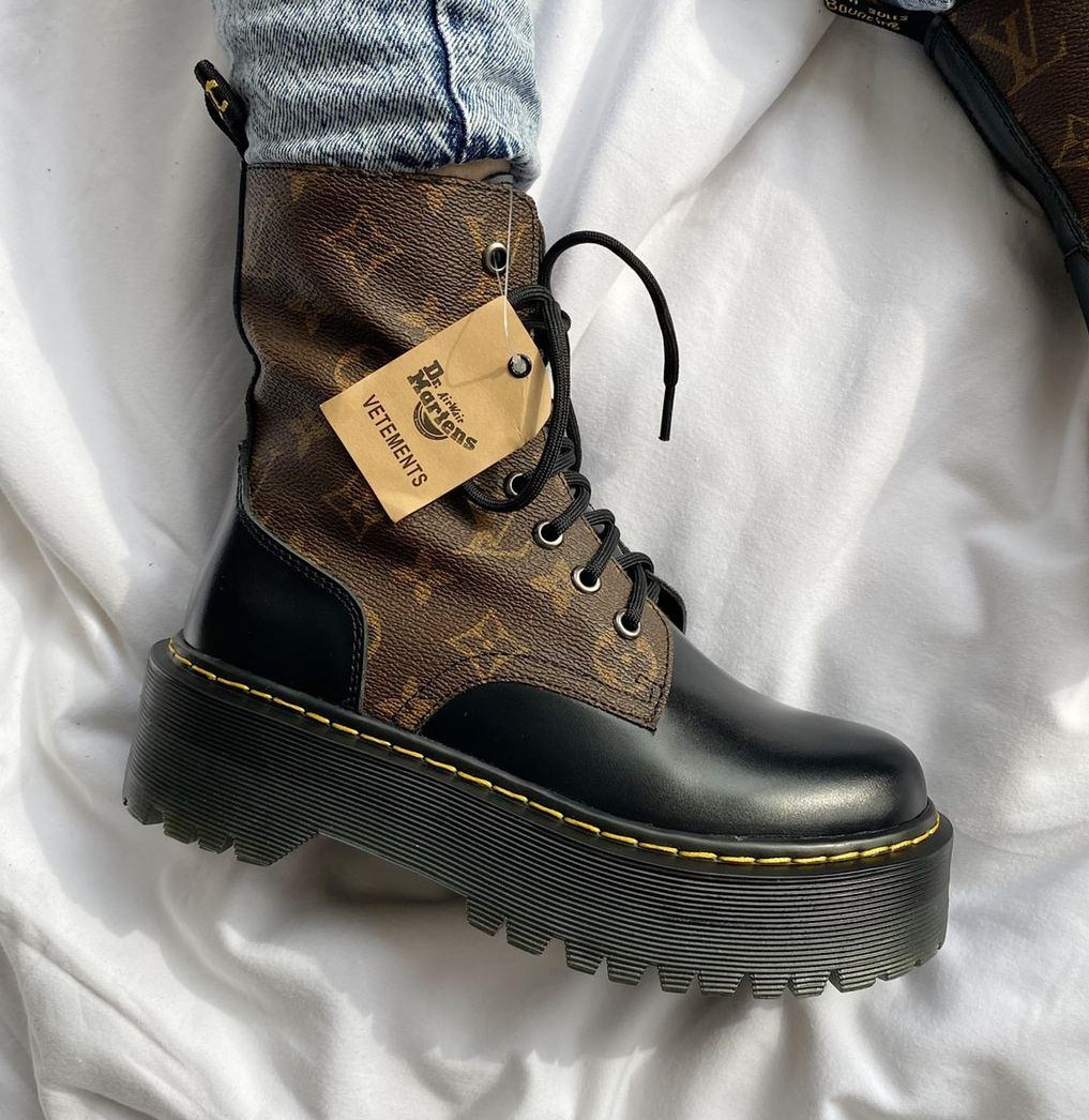 

DrMartens Jadon Louis Vuitton Brown Black | берцы/ботинки мартинсы женские; коричневые/черные; на платформе, Коричневый