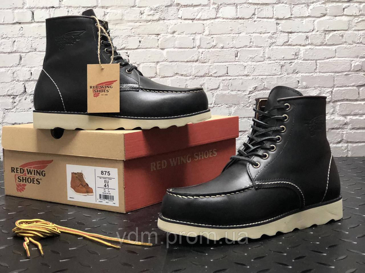 

Ботинки мужские Red Wing в стиле Ред Вингс, натуральная кожа, код KD-12302.Черные