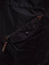 Чоловіча довга куртка - пащевка еврозима чорна, фото 3