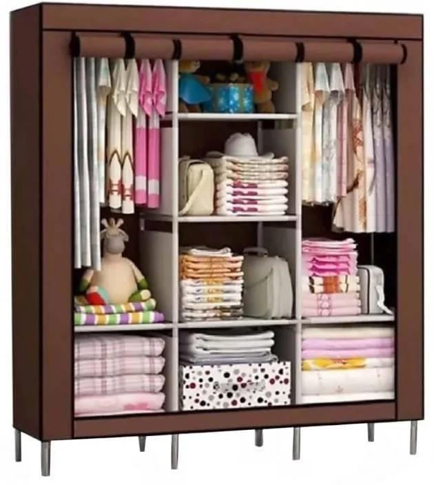 

Шкаф тканевый раскладной на три секции Storage Wardrobe 88130 130х45х175 см Коричневый 101027, КОД: 1722285