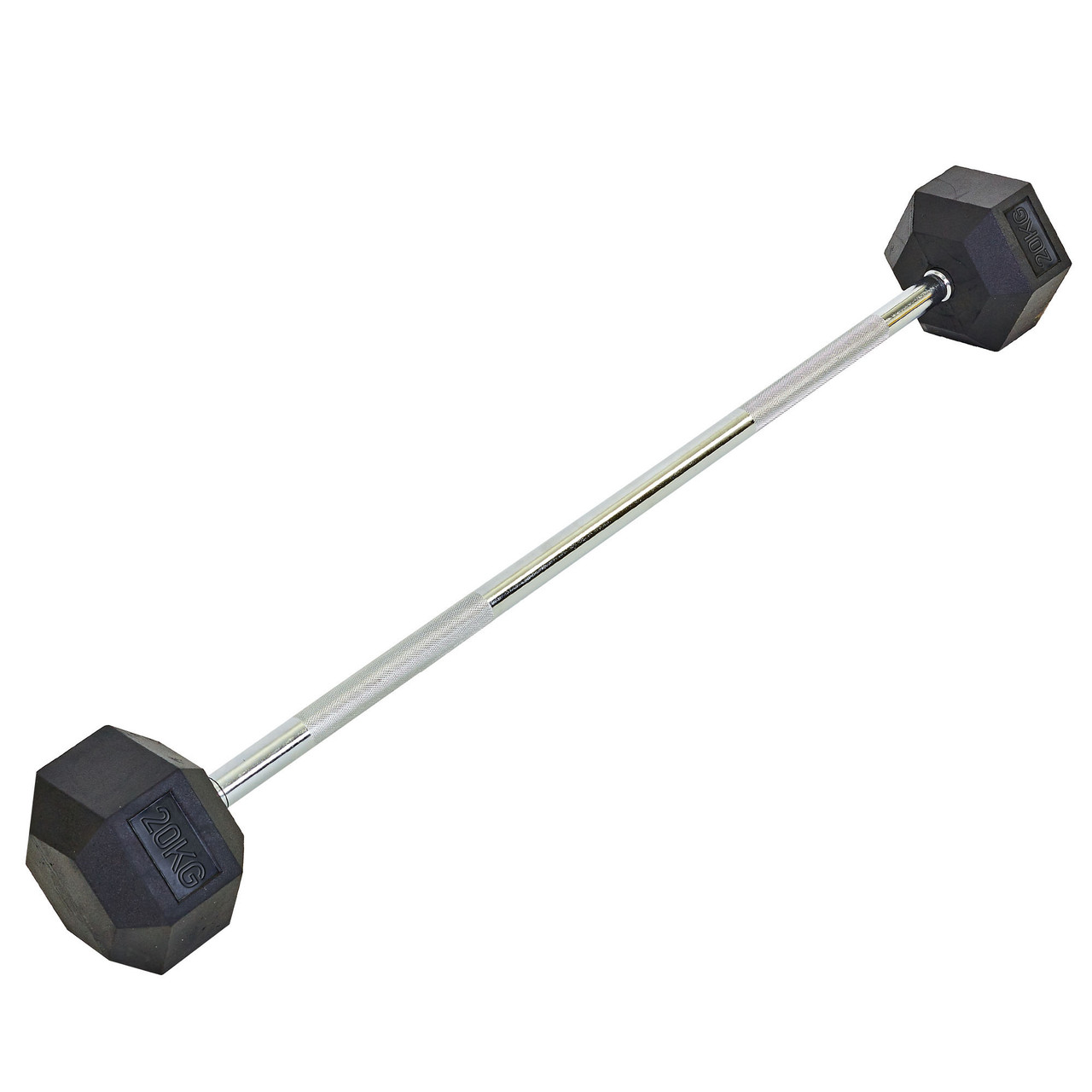 

Штанга фиксированная прямая обрезиненная Rubber Hexagon Barbell 20кг Record TA-6230-20 (гриф l-95см