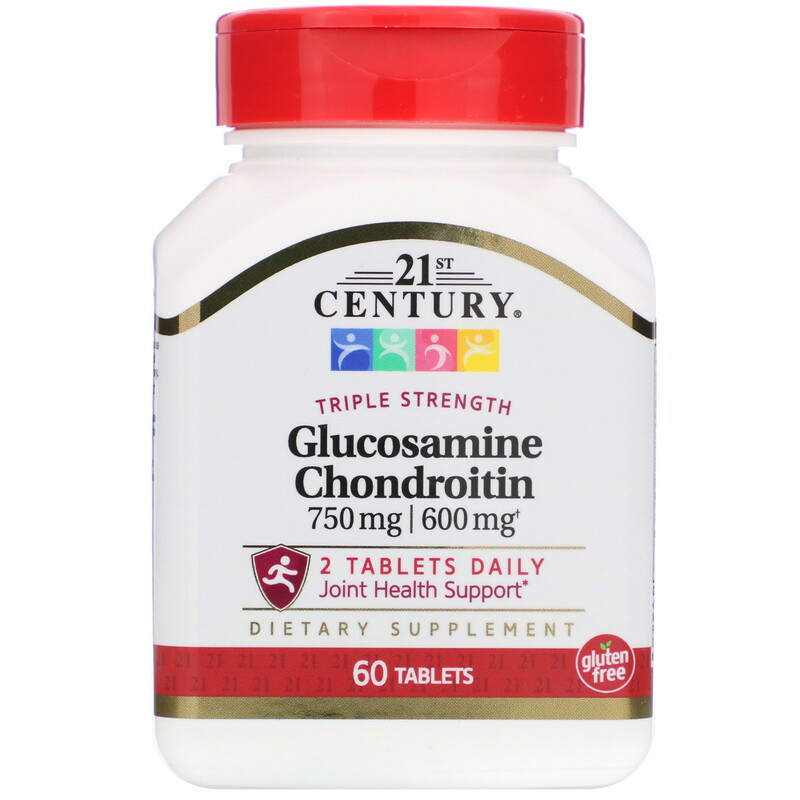 Glucosamine / Chondroitin Triple Strength 750 мг / 600 мг 21st Century 60 таблеток