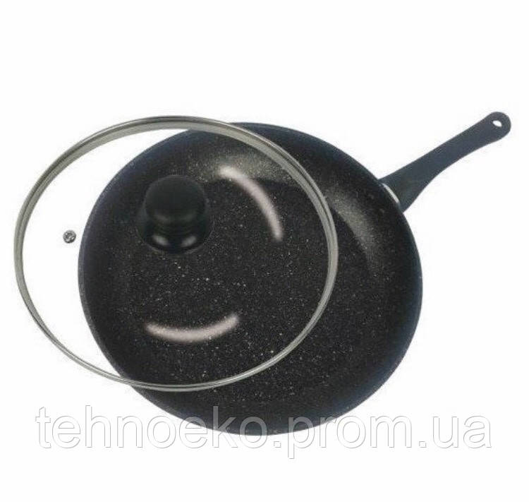 

Сковородка Benson BN-342 с крышкой 28 см Черная 300376, КОД: 1714120