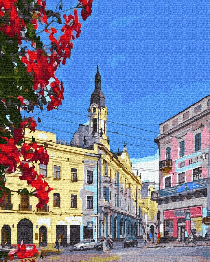 

Картина за номерами BrushMe Черновцы. Центральная площадь GX36584 40х50см набір для розпису, фарби та пензлі