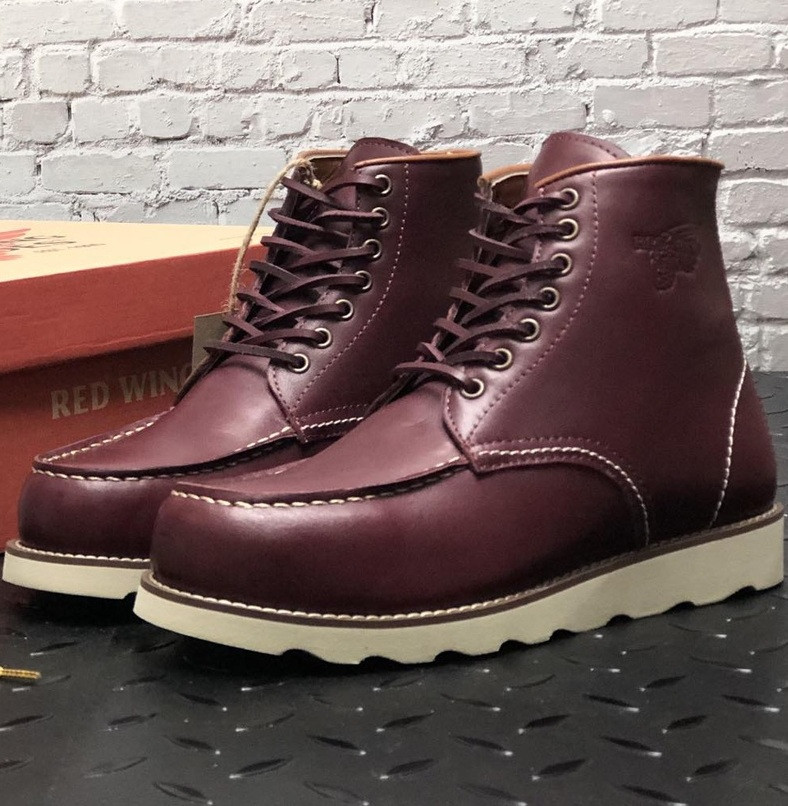 

Ботинки мужские зимние Red Wing Classic с мехом теплые осень-зима бордовые. Живое фото. Реплика, Бордовый