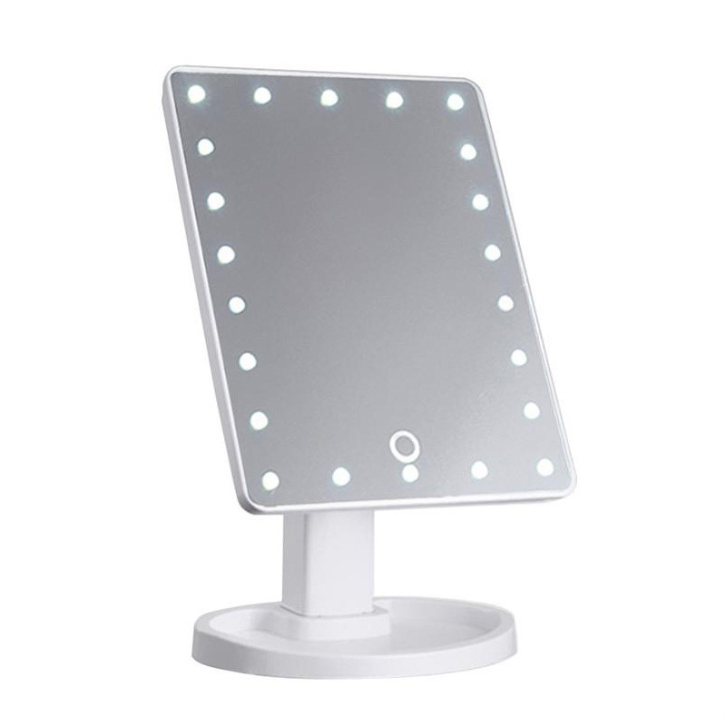 

Косметическое зеркало с подсветкой, Magic Makeup Mirror (22 LED), на подставке, с сенсором, белое