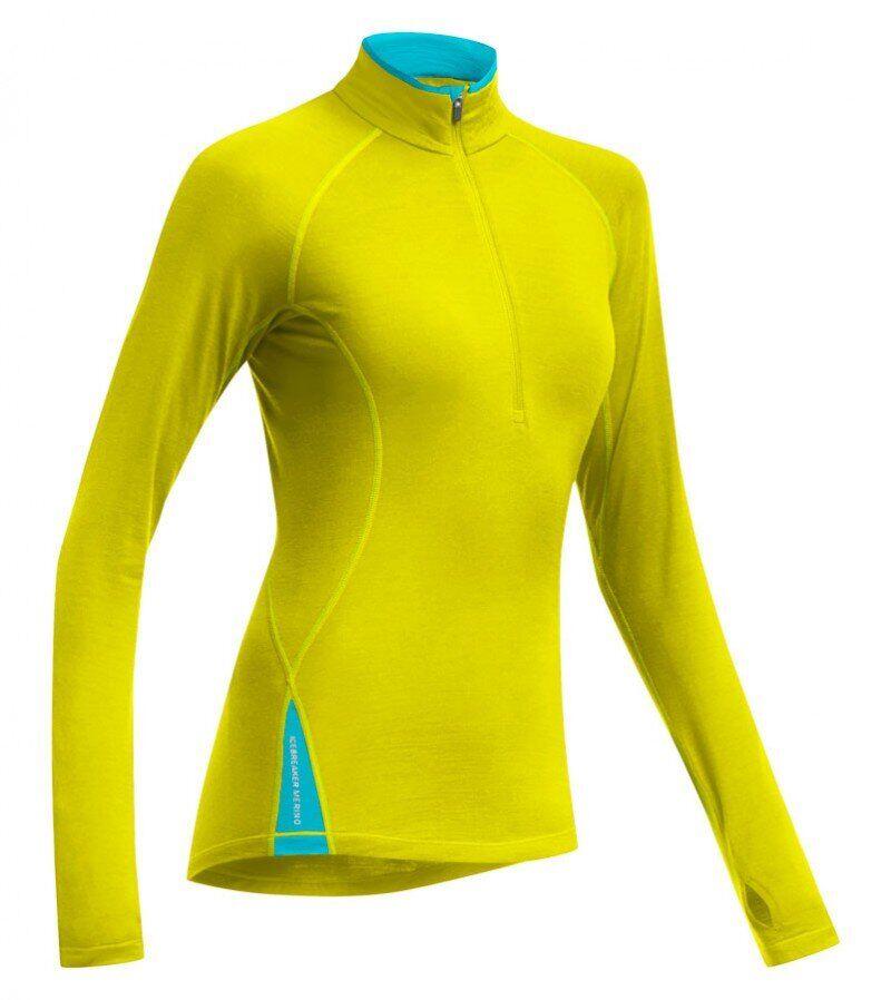 

Термофутболка женская Icebreaker Pace Long Sleeve Half Zip Chartreuse-Glacier S (100 406 701 S), Желтый