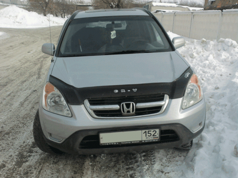 

Дефлектор капота (мухобойка) Honda CR-V 2002-2007 /длинная