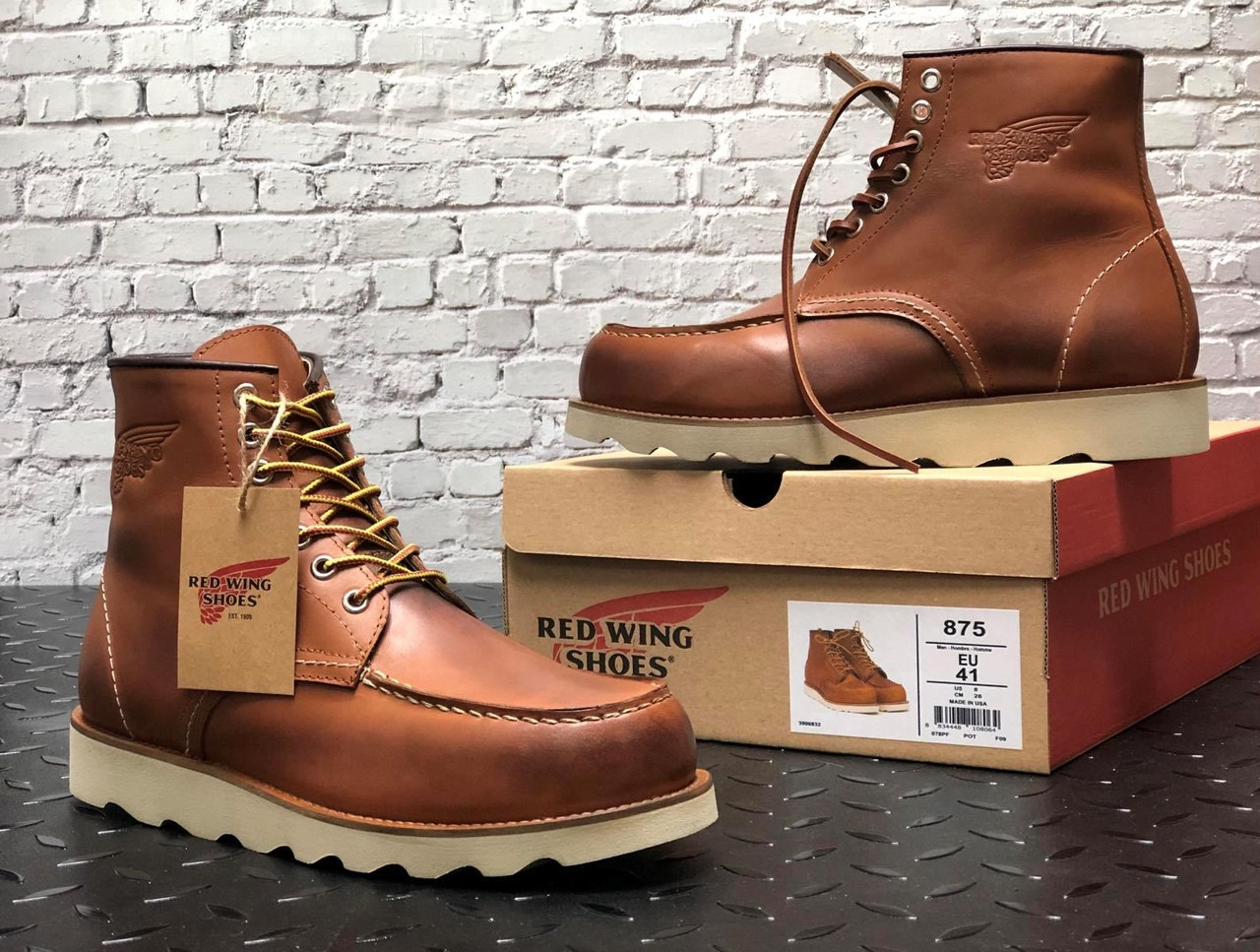 

Ботинки мужские Red Wing зимние, коричневые, натуральная кожа, внутри - овчина, код KD-12308 42