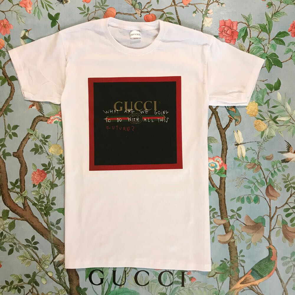 

Белая футболка Gucci. Мужская и женская. С топовые и бирками