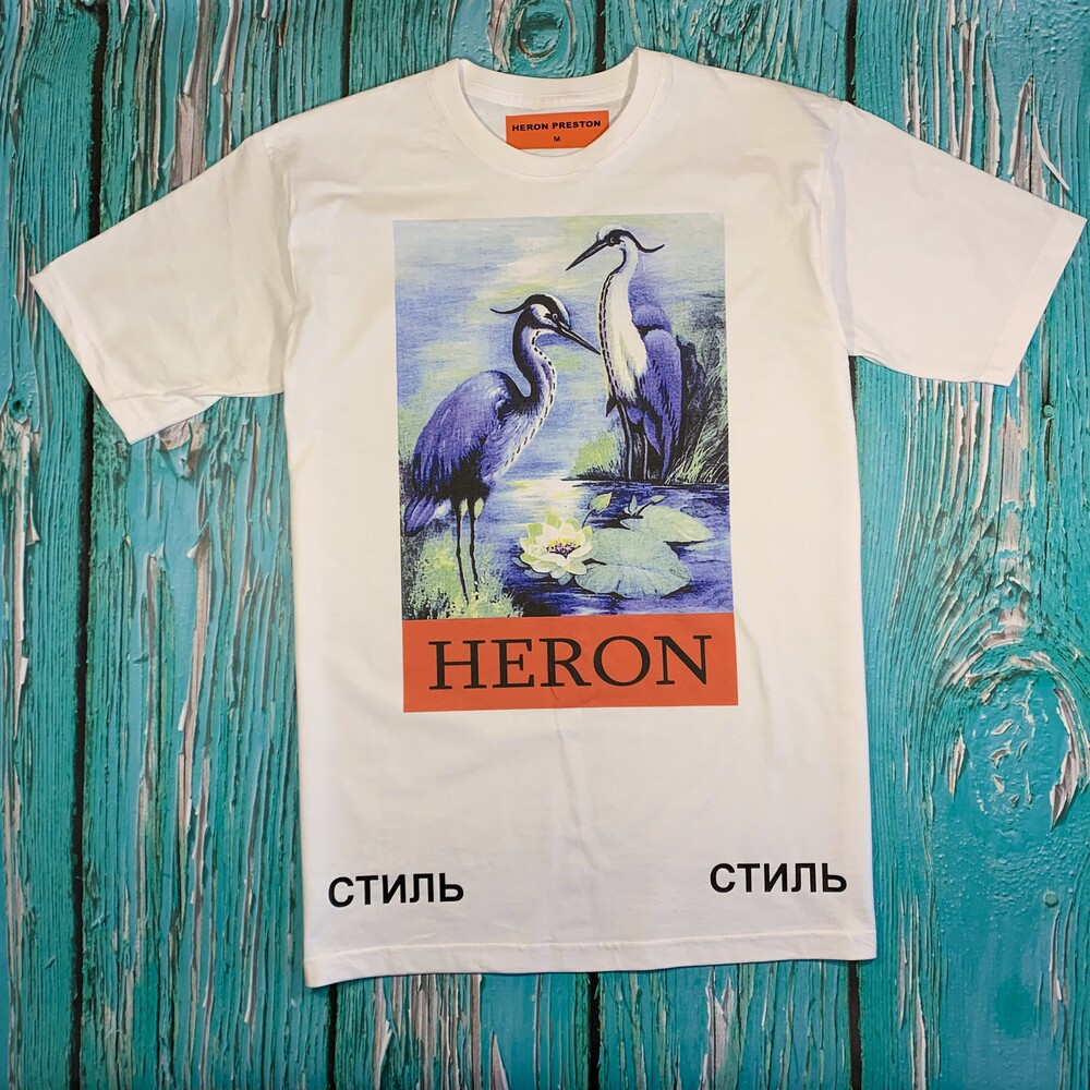 

Белая футболка Heron Preston • стильная с бирками