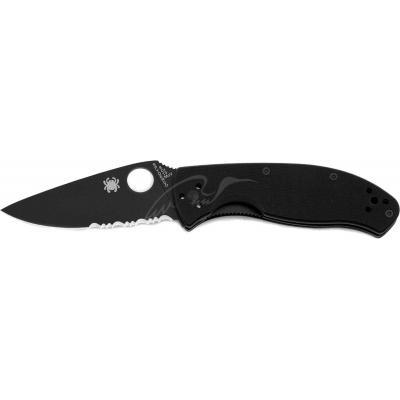 

Нож Spyderco Tenacious Black Blade, полусеррейтор (C122GBBKPS), Черный