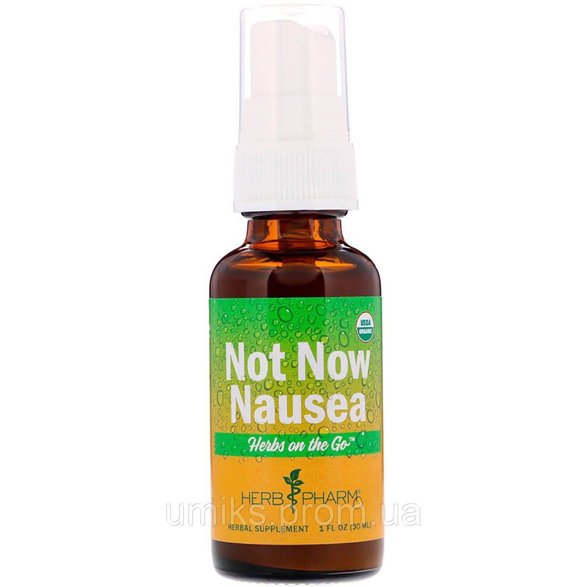 

Спрей от тошноты, Herb Pharm, Not Now Nausea, Herbs on the Go,1 ж. унц. (30 мл) (HBP03216)