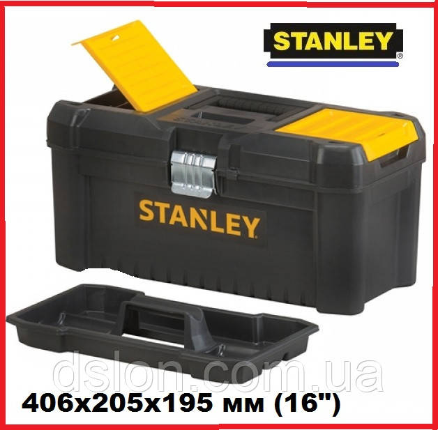 Ящик STANLEY 406x205x195 мм (16") STST1-75518 "ESSENTIAL", , пластиковый, с металлическими защелками.