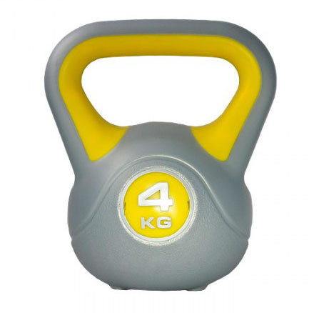 

Гиря LiveUp Plastic Kettel Bell 4 кг Grey Yellow LS2047-4, КОД: 1552492