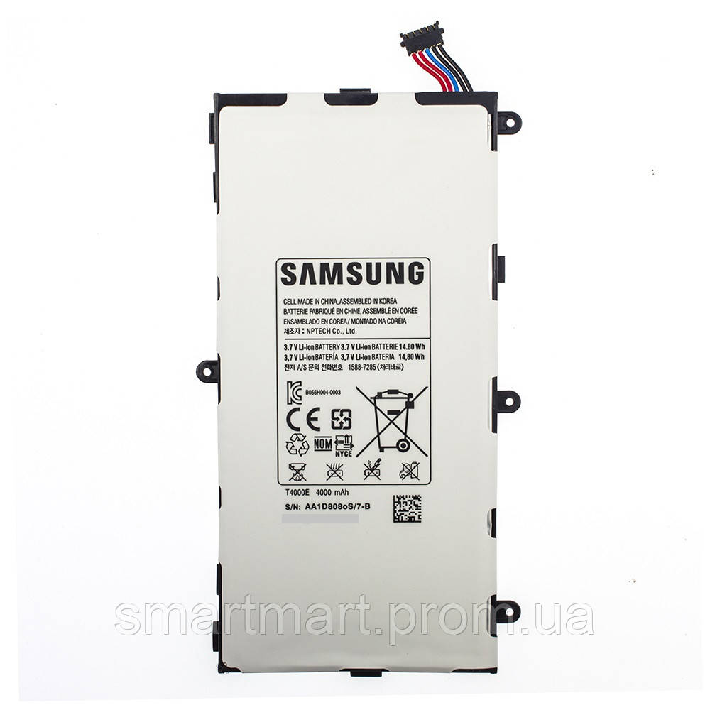 

Аккумулятор T4000E для Samsung Galaxy Tab 3 T210 T211 4000 mAh 03938-1, КОД: 213603