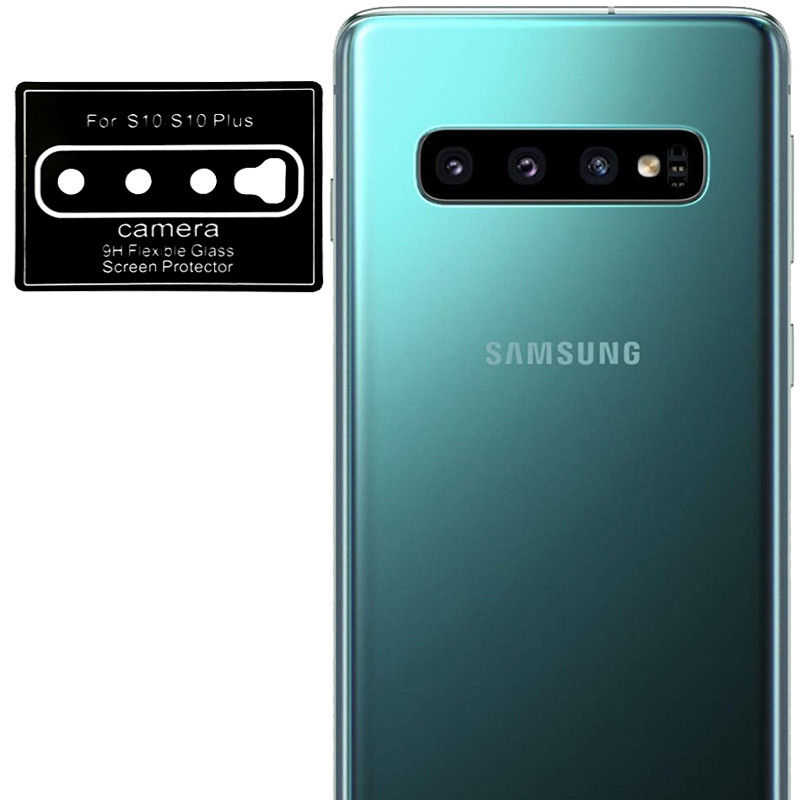 

Противоударное Гибкое Защитное стекло на камеру Epik NEW для Samsung Galaxy S10 / S10 Plus + Черный