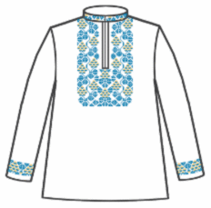 

Сорочка для мальчиков р.42 (длин.рукав) белая, под вышивку, 153-12-09 схема 21/22