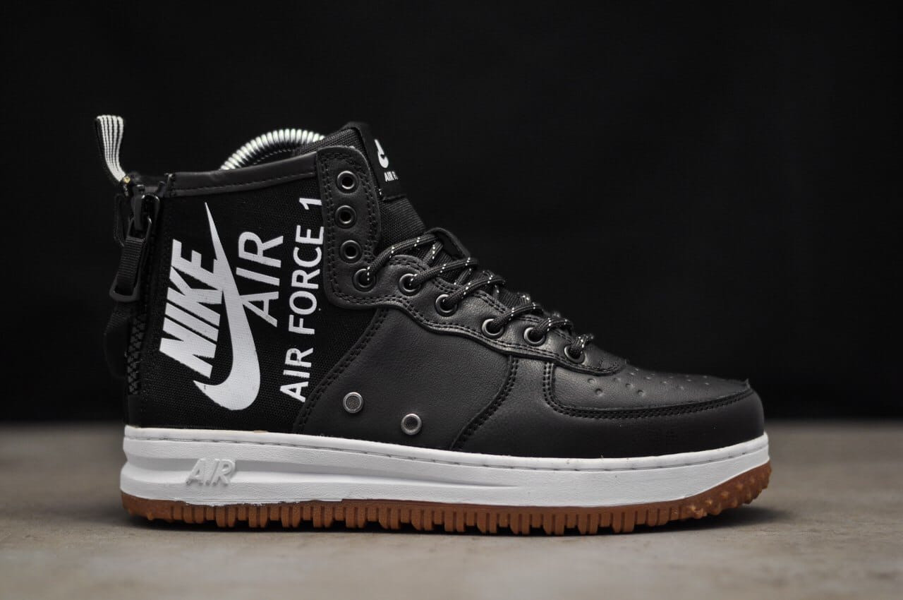 

Кроссовки мужские Nike Air Force 1 черно-белые, Найк Аир Форс, кожа, текстиль, прошиты, код TD-9210, Черный