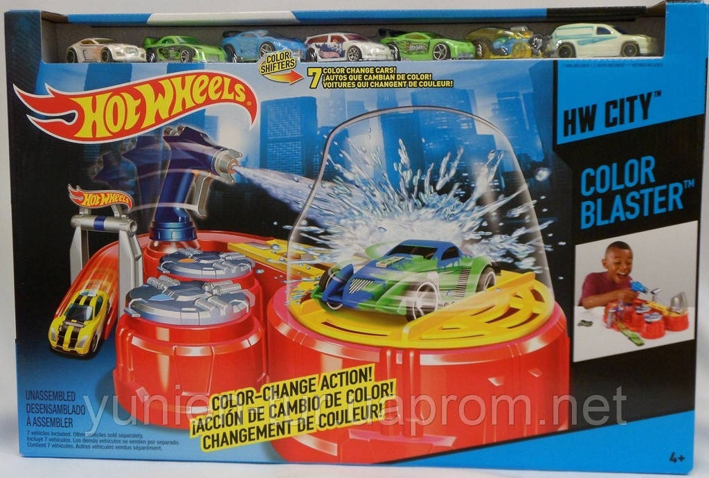 

Hot Wheels АВТОМОЙКА + 7 машин меняющих цвет