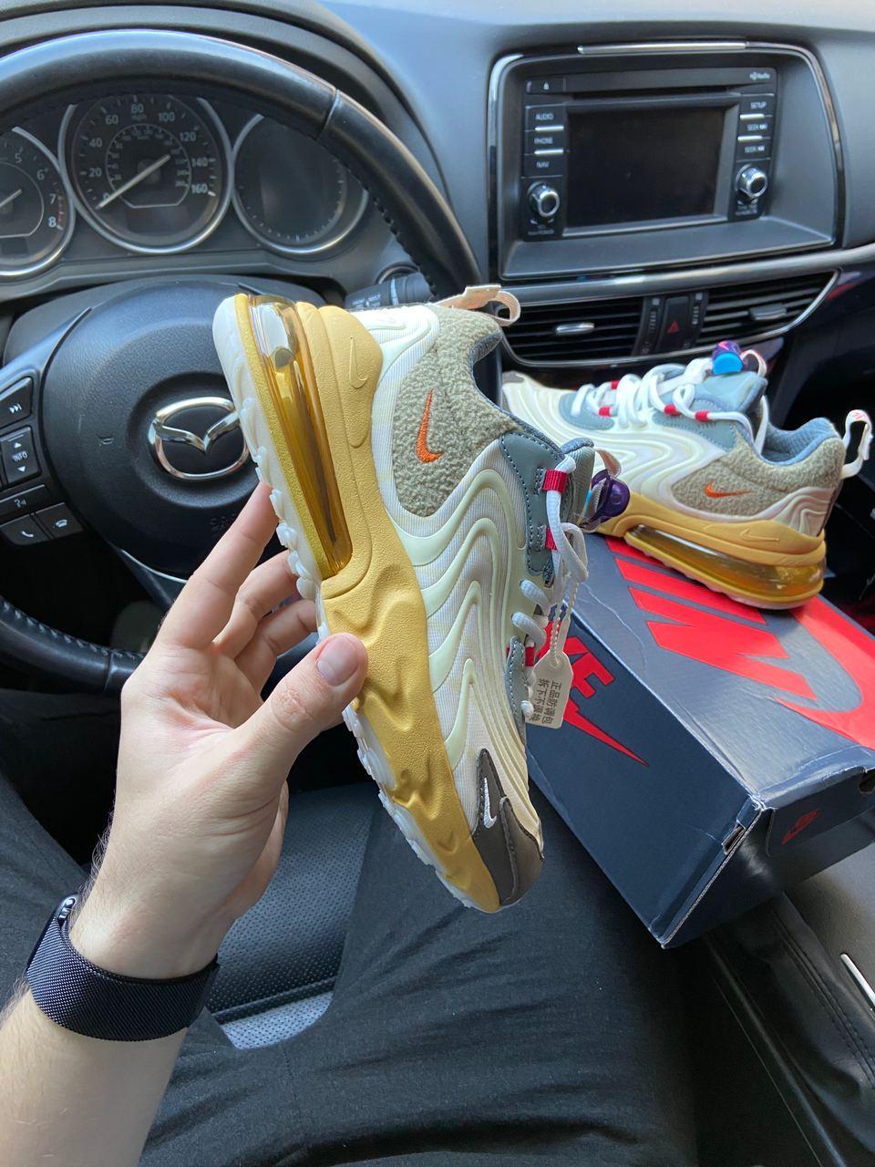 

Air Max 270 React х Nike Travis Scott (Бежевый) Кроссовки Найк Аир Макс 42