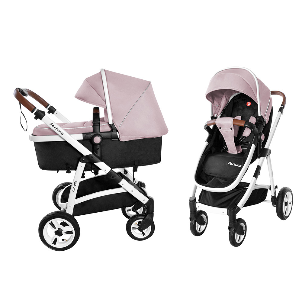 

Коляска универсальная CARRELLO Fortuna CRL-9001/1 Coral Pink 2в1 c матрасом +дождевик /1