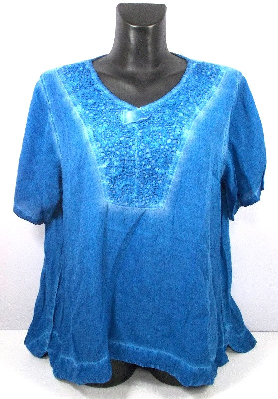 

Блуза India натуральная ткань размер 3XL(54-56), Бирюзовый