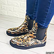 Жіночі черевики демісезонні литі, леопардові з гуми, фото 3