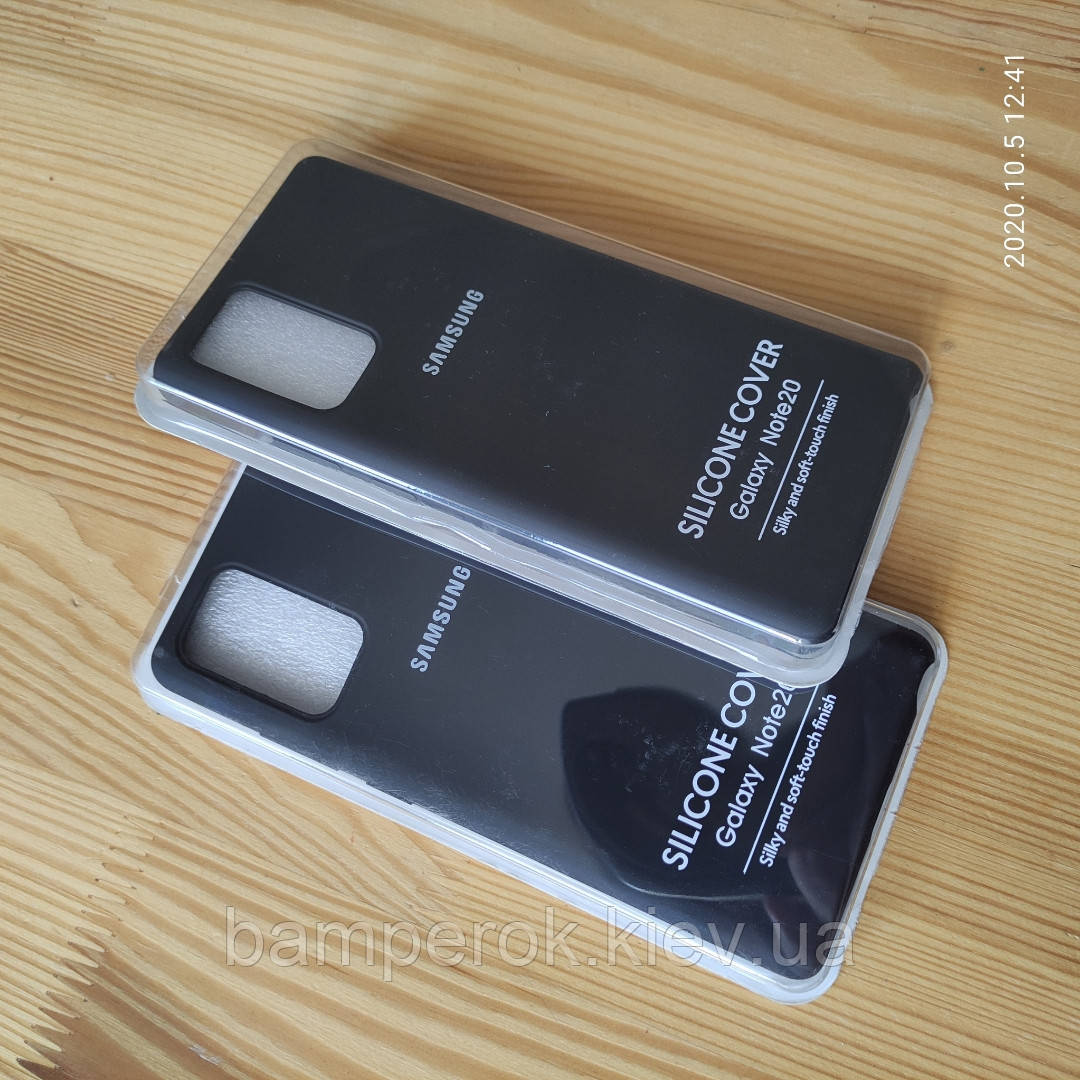 

Силиконовый чехол софт тач Silicone Cover для Samsung Note 20 ЧЕРНЫЙ