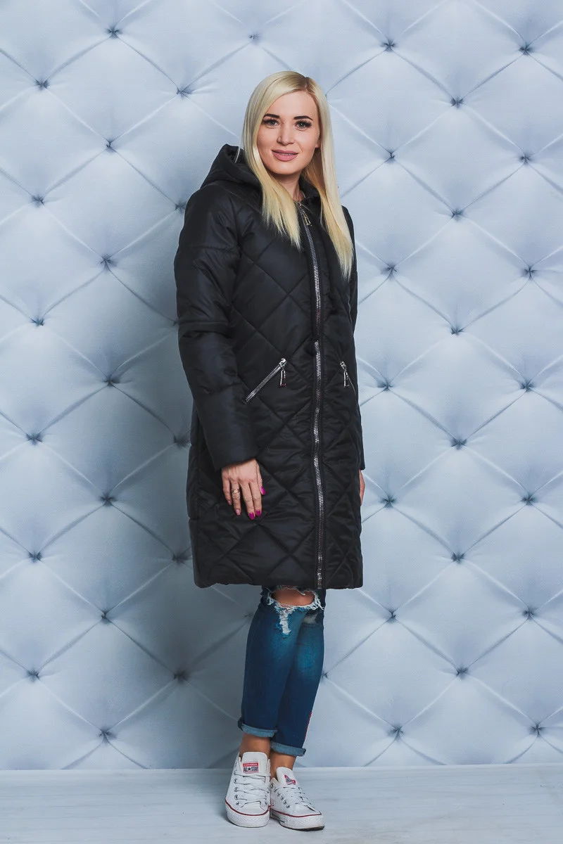 

Зимнее женское плащевое пальто на силиконе Размеры: 42, 44, 46, если 48-50, 52-54, 56-58 плюс 80, Черный