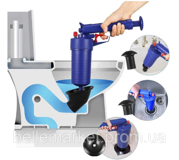 

Пневматический вантуз, очиститель канализации высокого давления Toilet dredge GUN BLUE