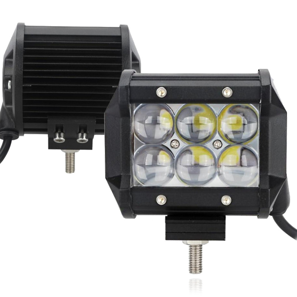 Автофара LED балка на 6 світлодіодів LightX 5D-18W автомобільна SPOT додаткова фара Чорний