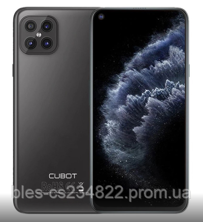 

Смартфон с большим дисплеем и сканером отпечатка пальца на 2 sim Cubot C30 8/128Gb black NFC, Черный