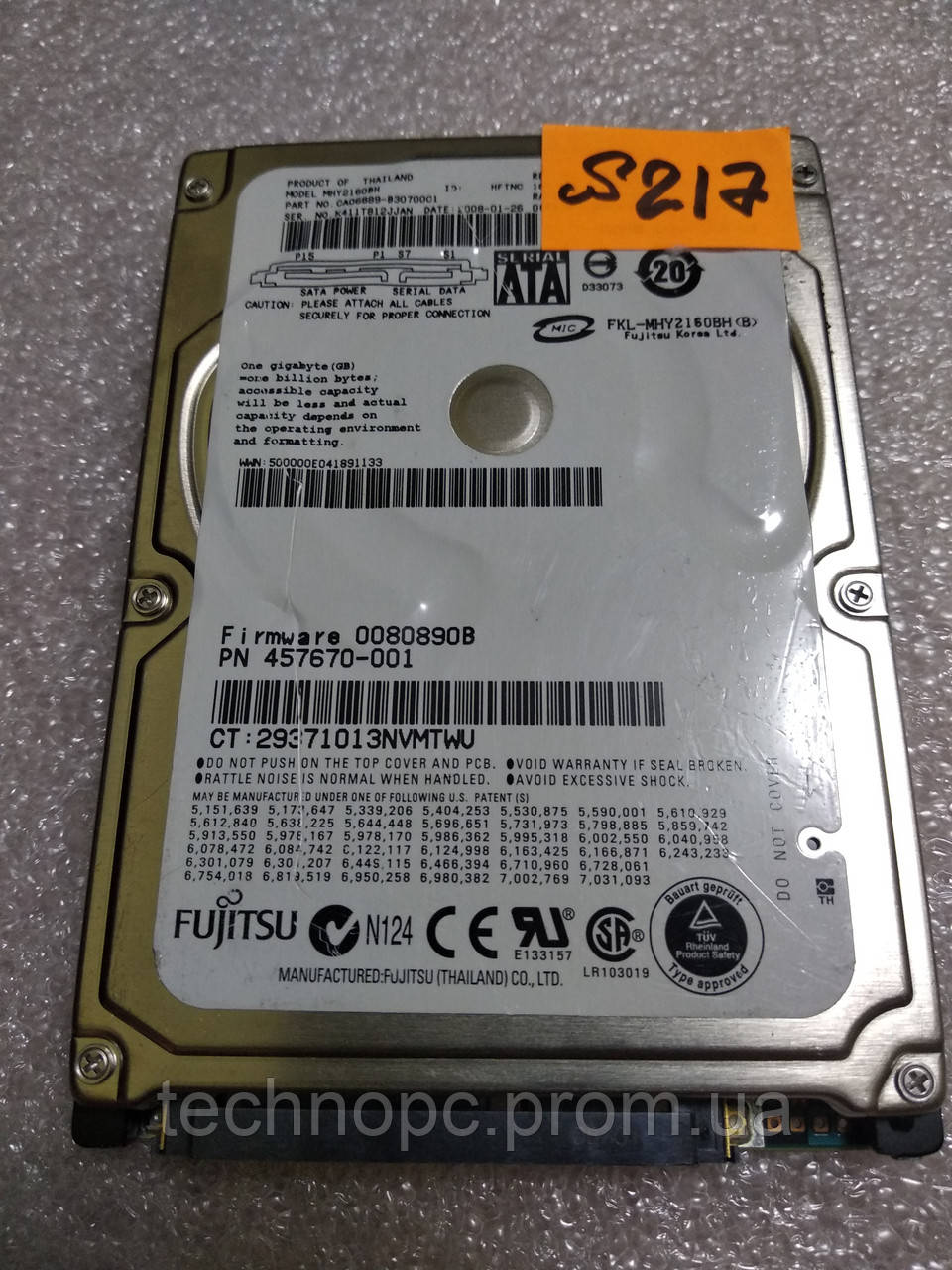 Жесткий диск для ноутбука 160GB HDD Fujitsu! №217