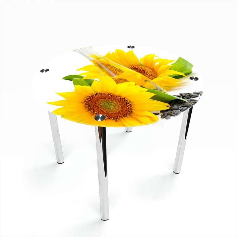 

Стол кухонный стеклянный Круглый Sunflower 70х70 *Эко (БЦ-стол ТМ) 70х70, Желтый