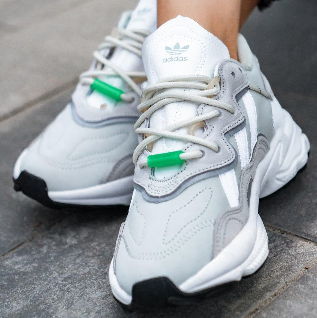 

Adidas Ozweego Gray White Green | кроссовки женские и мужские; белые/серые/зелёные; осенние / весенние; пена 41EU - 26.0cm, Серый